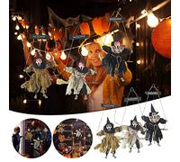 CPYGMXI Halloween Hanging Decoration Pendant, Glowing Called Witch Hanging Pendant, Horror Tricky Scary Props, for Yard Patio Lawn Garden Party Decor