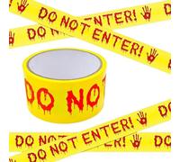 CPYGMXI Halloween Tape,1.77inch X 82ft Yellow Do Not Enter Tape Roll - Caution Tape Haunted House Decorations for Crime Scary Scene