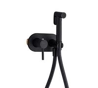CPYGMXI Hand Held Bidet Sprayer Brass Black Single Handle Sprayer Kit Bathroom Cloth Diaper Washer Portable Rust Proof Shower Sprayer Head with Cold And Hot Water,Matte Black A