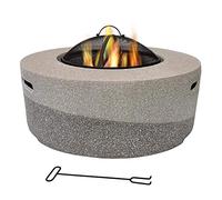 CPYGMXI Large Round Fire Pit Fire Pit with BBQ Grill Shelf Garden Patio Heater/BBQ/Ice Pit with Waterproof Cover,Outdoor Fire Pits