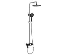 CPYGMXI Luxury Shower System, 3-Ways Shower Combo Set Wall Mounted Rainfall Shower Systems with Hand Shower, Rainfall Shower Head, Tub Faucet,B