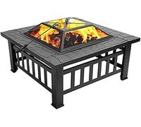 CPYGMXI Outdoor Fire Pit for Garden Large 3 in 1 Fire Pit Table for BBQ Ice Pit Patio Heater Metal Firepit for Outside Camping Barbecue