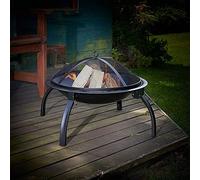 CPYGMXI Portable Fire Pits for Garden,Outdoor Fire Pits Steel Folding Fire Bowl with Grill Cover Camping Fire Pit BBQ Brazier Wood Charcoal Patio Heater