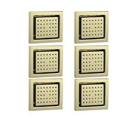 CPYGMXI Shower Body Sprays Brass Showerhead Angle Adjustable, Square Massage Side Sprayer System Shower Set Wall Mounted, Brushed Gold,6pcs