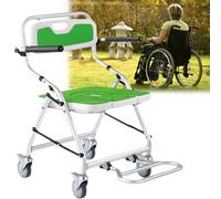 CPYGMXI Shower Chair for Inside Bathtub with Arms and Back, Bath Chair Shower Chair Foldable with Wheels for Seniors and U Shape Seat Bathing Aids, Tool- Installation, Bearing 150 Kg