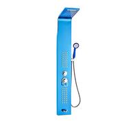 CPYGMXI Shower Panel System Blue Stainless Steel Shower Panel Tower Multifunction Shower System with Waterfall Shower Head, Handheld Sprayer, Massage Body Jets, Tub Spout
