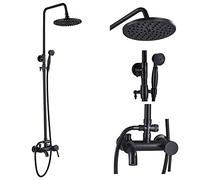 CPYGMXI Shower system 8" Rainfall Antique Brass Shower Faucets Wall Mounted Bath Shower System Hot Cold Water Mixer Tap Bathtub Shower Faucet,Model A
