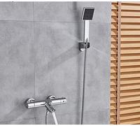 CPYGMXI Shower system Black Chrome Bathtub Faucet Thermostatic Body Concealed Wall Mount Shower Hot Cold Brass Mixer Tap Bath Shower,Black B