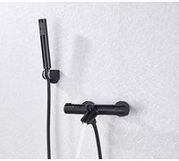 CPYGMXI Shower system Black Chrome Bathtub Faucet Thermostatic Body Concealed Wall Mount Shower Hot Cold Brass Mixer Tap Bath Shower,Black B