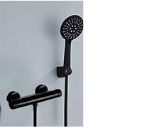 CPYGMXI Shower system Black Chrome Bathtub Faucet Thermostatic Body Concealed Wall Mount Shower Hot Cold Brass Mixer Tap Bath Shower,Black B