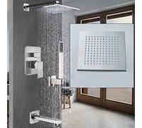 CPYGMXI Shower system Brushed Shower Mixer Tap Bath Faucet Single Handle 3-ways Mixer Valve Brass Bath Spout with Hand Shower Head,12 inch 3 ways