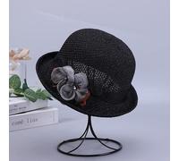 CPYGMXI Spring Summer Hollow Knitted Bucket Hat Women Flower Hat Casual Solid Color Sunhat Foldable Beach Fisherman