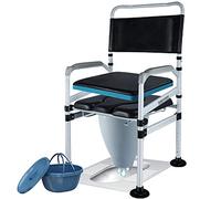 CPYGMXI Steel 3 in 1 Commode Chair with Arm Rest Support, Convenient and Safer Toilet Alternative, Height Adjustable Settings Folding Adult Potty Chair