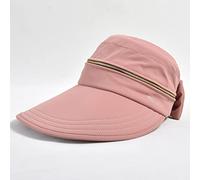 CPYGMXI Summer Women Ponytail Empty Top Cap Wide Brim Bowknot Beach Hat Ladies Foldable Zipper Decoration Travel Sunscreen Caps