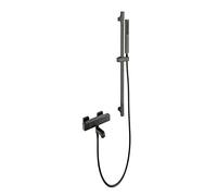 CPYGMXI Thermostatic Shower Mixer Tap Gray Handheld Shower Head Double Function Wall-Mounted Bath Tap with -B