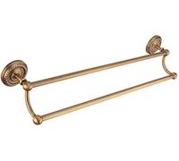 CPYGMXI Towel Rails Double Towel Holder, for Bathrooms Wall Mounted Towel Holders European Style Antique Brass Towel Bar Towel Holder Towel Racks/White