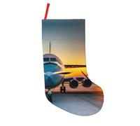 CPyuqw Aircraft Plane at Sunsets Printed 18in Christmas Stockings â€“ Holiday Hanging Decor for Fireplace, Xmas Tree, Home & Party