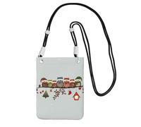 CPyuqw Black Carry Crossbody Purse for Women – Universal Cute Christmas Owls on Branch Print Mobile Phone Bag, Lightweight for Outdoor Activities