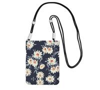 CPyuqw Black Carry Crossbody Purse for Women – Universal Daisy Print Mobile Phone Bag, Lightweight for Outdoor Activities