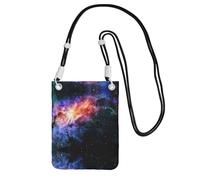 CPyuqw Black Carry Crossbody Purse for Women â€“ Universal Galaxy in The Universe Print Mobile Phone Bag, Lightweight for Outdoor Activities