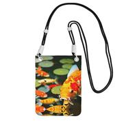 CPyuqw Black Carry Crossbody Purse for Women – Universal Japanese Pretty Koi Fish Print Mobile Phone Bag, Lightweight for Outdoor Activities