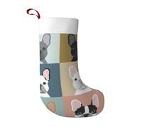 CPyuqw Christmas Stocking with french bulldog Full-Print Design â€“ Soft Holiday Decoration for Fireplace, Tree & Home