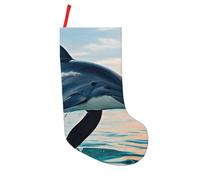 CPyuqw cute Dolphin jumping Printed 18in Christmas Stockings – Holiday Hanging Decor for Fireplace, Xmas Tree, Home & Party