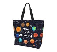 CPyuqw Cute Planet Print Shoulder Bag â€“ Large Reusable Tote Bag, Storage Tote for Shopping, Travel, & Daily Life Accessories