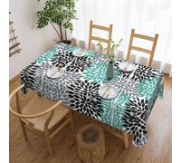 CPyuqw Dahlia Flower Print Dining Tablecloth â€“ Rectangle Tabletop Cloth for Picnic, Holiday, Meetings, and Home Decor