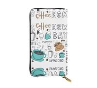 CPyuqw Delicious Coffee Print Leather Wallet for Women and Men - Clutch with Card Holder, Coin Pocket & Checkbook Compartment