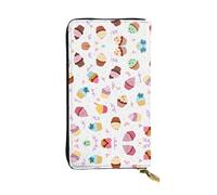 CPyuqw Delicious Cupcakes Print Leather Wallet for Women and Men - Clutch with Card Holder, Coin Pocket & Checkbook Compartment