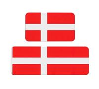 CPyuqw Denmark Danish Flag Print Kitchen Floor Mat 2 Sets â€“ Crystal Velvet Rug for Sink, Laundry Room & Dining Area & Bathroom