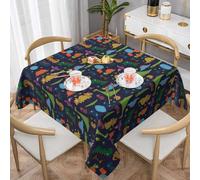 CPyuqw Dinosaur Palm Leaf Print Tablecloth â€“ Square Dining Tablecloth for Kitchen Decor, Cafes, Offices & Holiday Gatherings 60"x60"