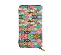 CPyuqw Donuts Print Leather Wallet for Women and Men - Clutch with Card Holder, Coin Pocket & Checkbook Compartment