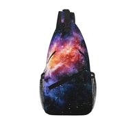 CPyuqw Durable Galaxy in The Universe Print Cross Chest Bag â€“ Unisex Daypack with Multiple Zippers, Perfect for Hiking and Casual Use