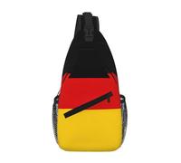 CPyuqw Durable germany flag Print Cross Chest Bag â€“ Unisex Daypack with Multiple Zippers, Perfect for Hiking and Casual Use