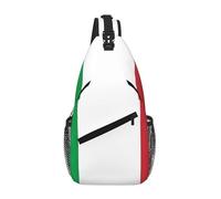 CPyuqw Durable italy flag Print Cross Chest Bag â€“ Unisex Daypack with Multiple Zippers, Perfect for Hiking and Casual Use