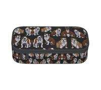 CPyuqw English Bulldogs Print Pencil Case - Multi-Purpose Pen Organizer, School Supplies, Stationery, Makeup, and Office Use