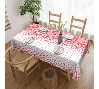 CPyuqw Falling Red Hearts Print Dining Tablecloth â€“ Rectangle Tabletop Cloth for Picnic, Holiday, Meetings, and Home Decor