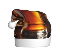 CPyuqw Festive Christmas Hat for Adults – Unisex Santa Hat with Beer Print Design, Warm Holiday Headwear
