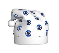 CPyuqw Festive Christmas Hat for Adults – Unisex Santa Hat with Evil eyes Print Design, Warm Holiday Headwear