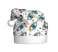 CPyuqw Festive Christmas Hat for Adults – Unisex Santa Hat with eyes Print Design, Warm Holiday Headwear