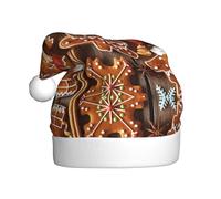 CPyuqw Festive Christmas Hat for Adults - Unisex Santa Hat with gingerbread cookies Print Design, Warm Holiday Headwear