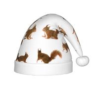 CPyuqw Festive Cute Squirrel Print Santa Hat for Kids â€“ Warm Holiday Headwear for Winter Parties, Xmas & New Year Celebrations