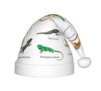 CPyuqw Festive Different Types of Lizard Print Santa Hat for Kids â€“ Warm Holiday Headwear for Winter Parties, Xmas & New Year Celebrations