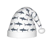 CPyuqw Festive fish and shark Print Santa Hat for Kids â€“ Warm Holiday Headwear for Winter Parties, Xmas & New Year Celebrations