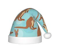CPyuqw Festive Funny for Kangaroo Zoo Print Santa Hat for Kids â€“ Warm Holiday Headwear for Winter Parties, Xmas & New Year Celebrations