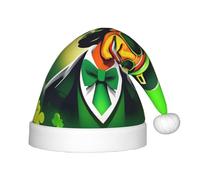 CPyuqw Festive Happy St Patrick's Day Print Santa Hat for Kids â€“ Warm Holiday Headwear for Winter Parties, Xmas & New Year Celebrations