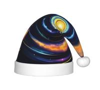 CPyuqw Festive Space Spiral Cosmic Energy Print Santa Hat for Kids â€“ Warm Holiday Headwear for Winter Parties, Xmas & New Year Celebrations