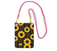 CPyuqw Fuchusia Carry Crossbody Purse for Women â€“ Universal Floral Sunflower Print Mobile Phone Bag, Lightweight for Outdoor Activities